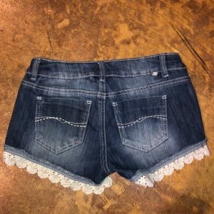 Jean Shorts with Lace Ends